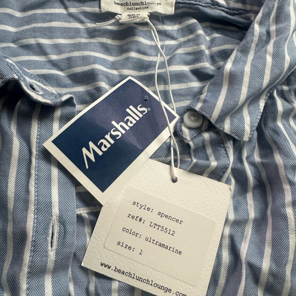 beachlunchlounge Ultramarine Striped Men's Shirt